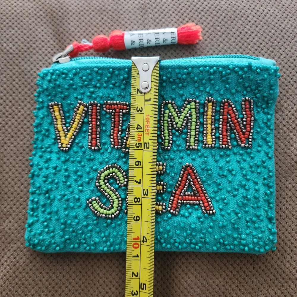 America & Beyond Vitamin Sea Beaded Zip Pouch Coin Purse